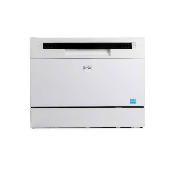 BLACK+DECKER 21 in. Countertop Dishwasher with 6-Wash Programs, 6-Place Setting Capacity, Energy Star Certified, White