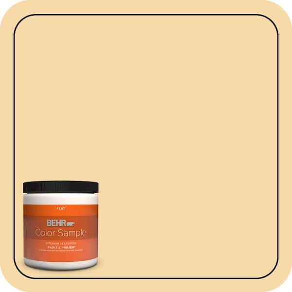 BEHR PREMIUM PLUS 8 oz. #QE-26 Fireflies Flat Interior/Exterior Paint & Primer Color Sample