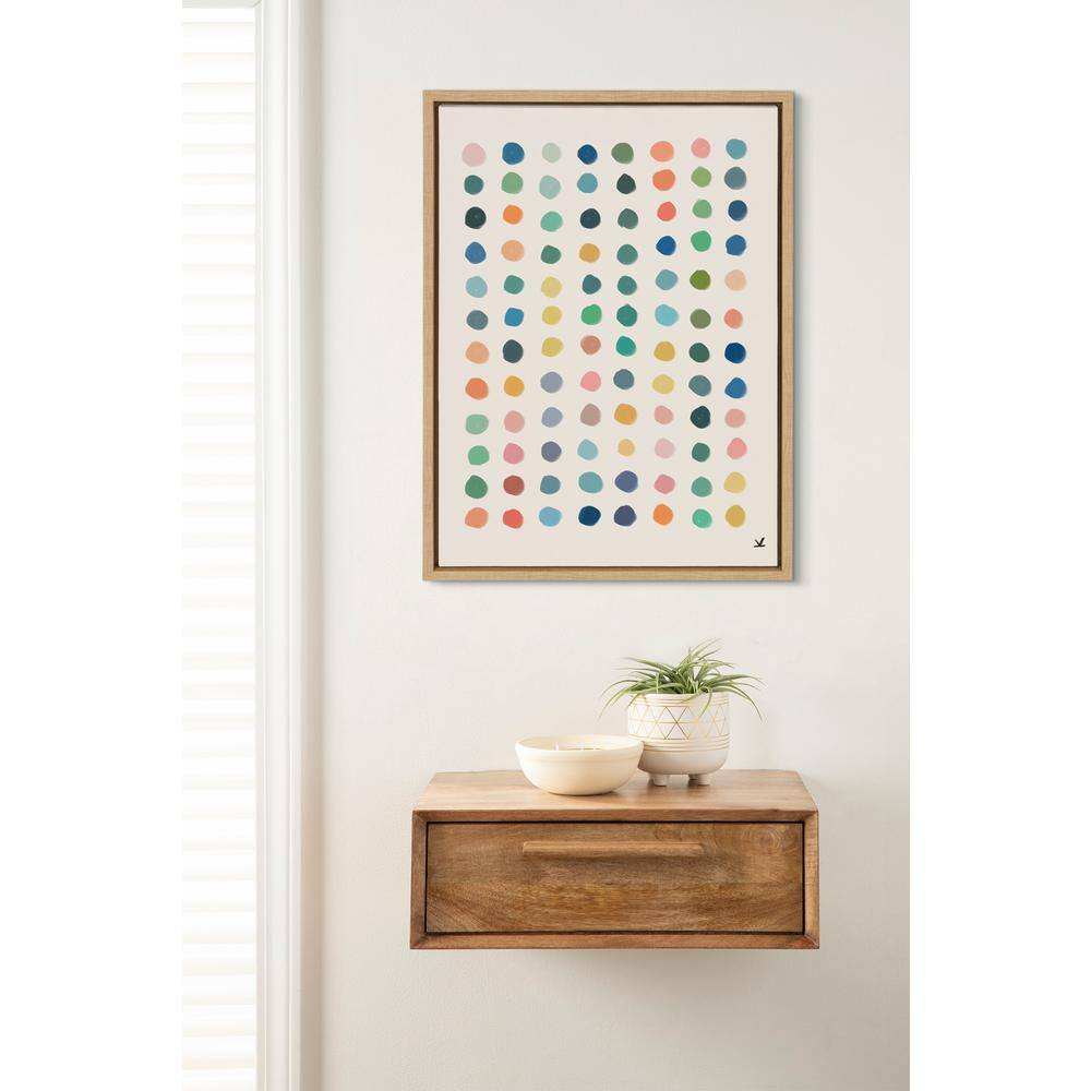 Meditation 3 Colorful Polka Dot Framed Canvas Art, 18x24