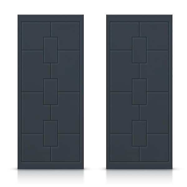 CALHOME 72 in. x 96 in. Hollow Core Charcoal Gray Painted Composite MDF Interior Double Closet Sliding Doors