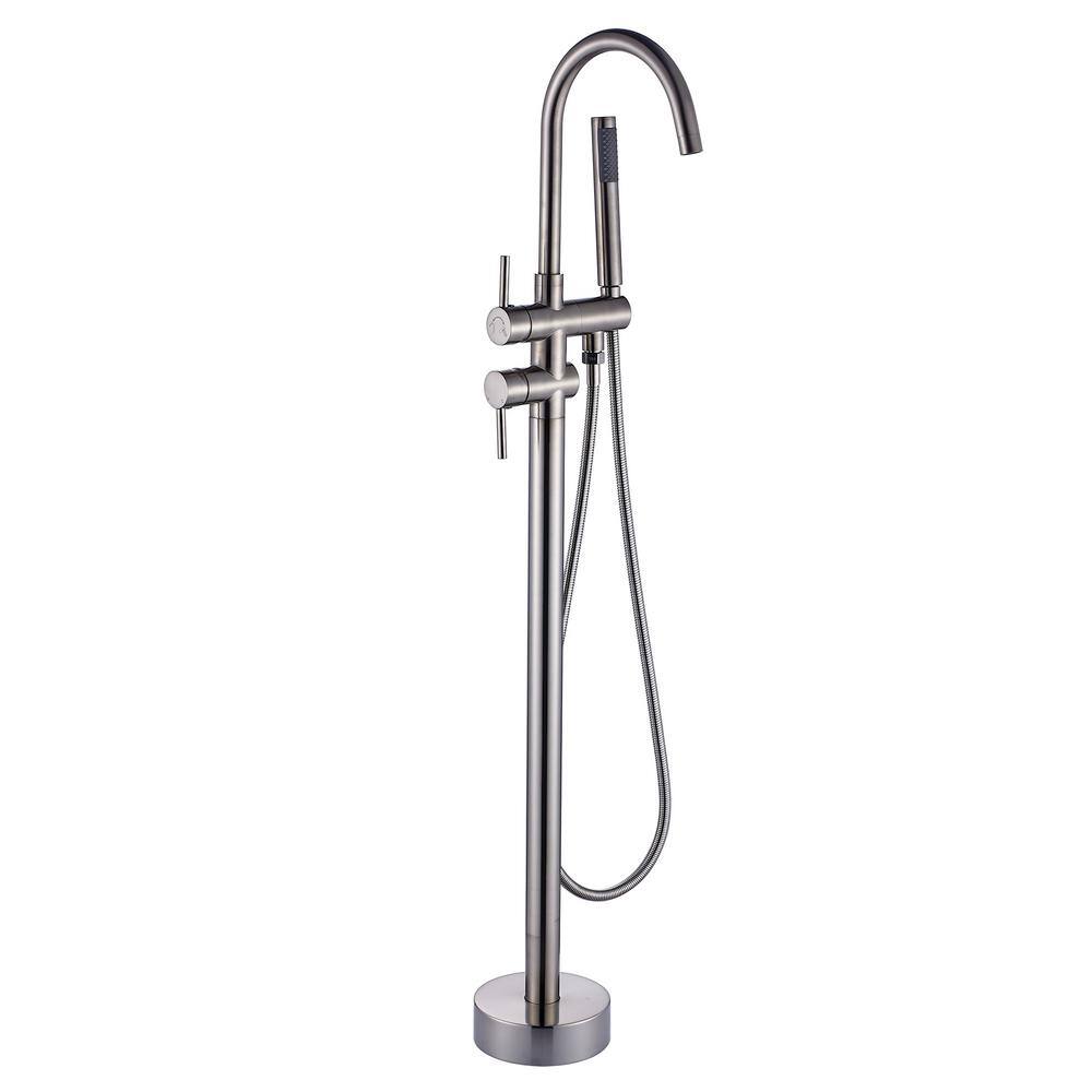 2-Handle Freestanding Tub Faucet with Hand Shower in Brushed Nickel price history on PriceWatchPro