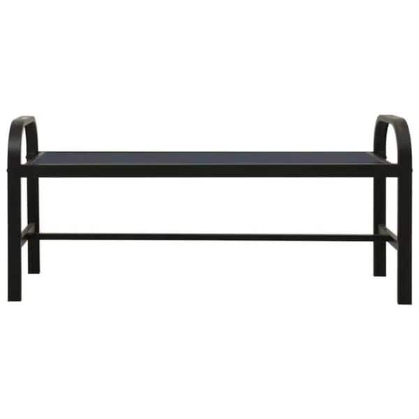 ITOPFOX Black 49 in. Metal and WPC Outdoor Bench