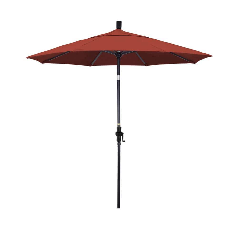 7.5 ft. Black Aluminum Market Patio Umbrella with Collar Tilt Crank Lift in Terracotta Sunbrella price history on PriceWatchPro