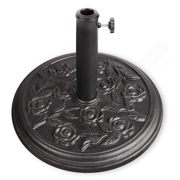 DIRECT WICKER Flora 20 lbs. Steel Patio Umbrella Base in Matte Black