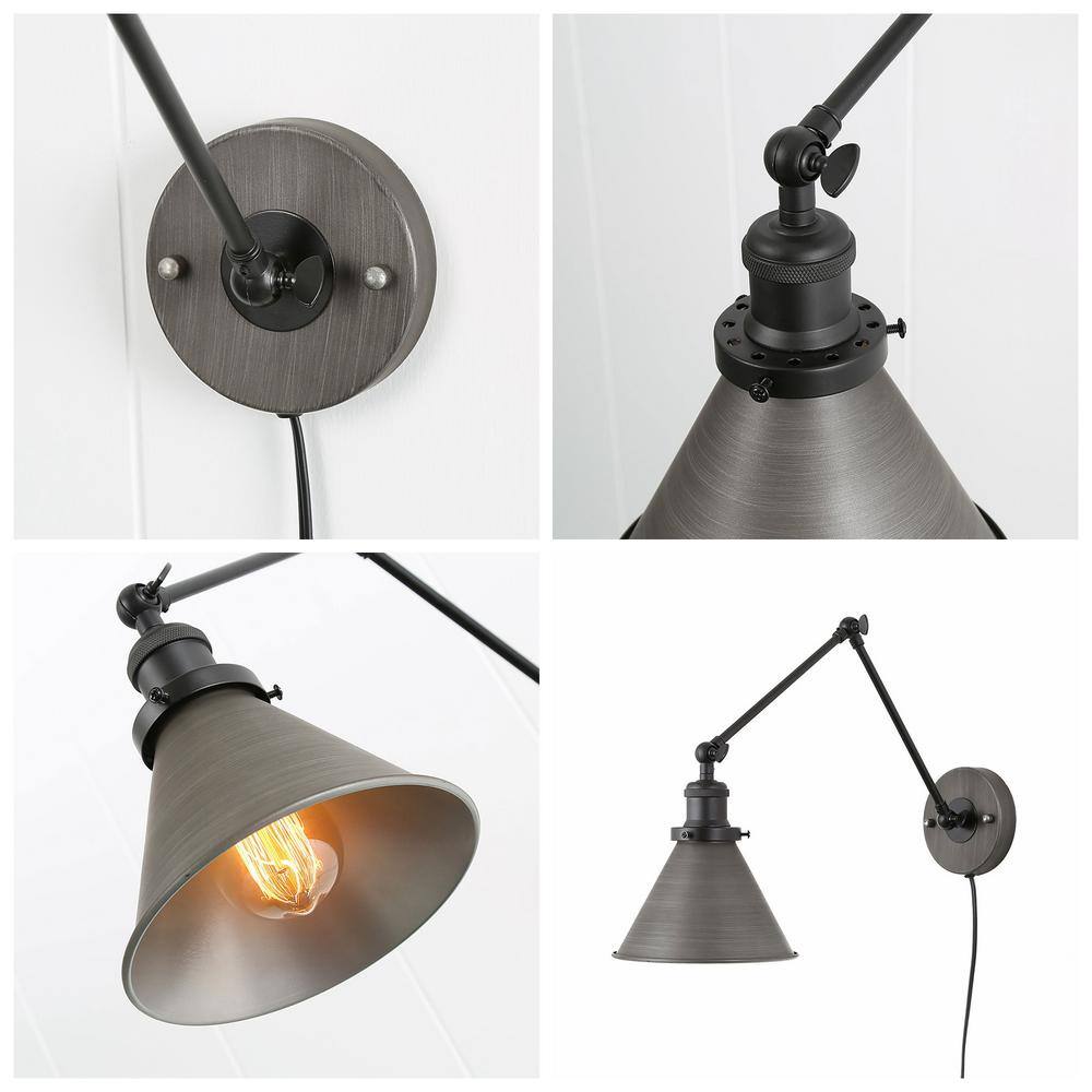 Buy Black Swing Arm, 1Light Gray Bell Modern Swing Arm PlugIn Wall