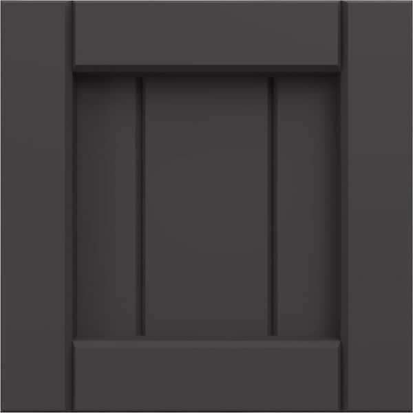 Ekena Millwork 12-in W x 12-in H EnduraCore Composite Framed Board-n-Batten Shutters Sample, Shadow Mountain