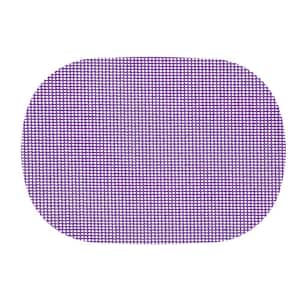 Fishnet 17 in. x 12 in. Purple PVC Covered Jute Oval Placemat (Set of 6)