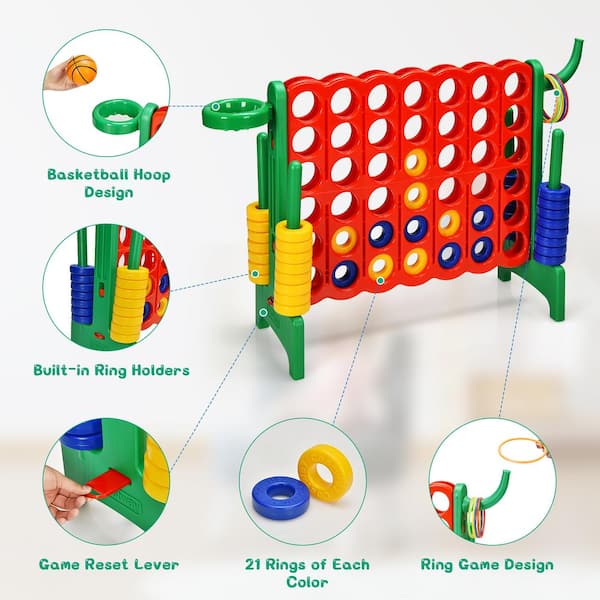 その他 4in1 Box SmartBoom's Play within a Play Costway Giant 4 in A Row Jumbo 4-to-Score Game Set W/Storage