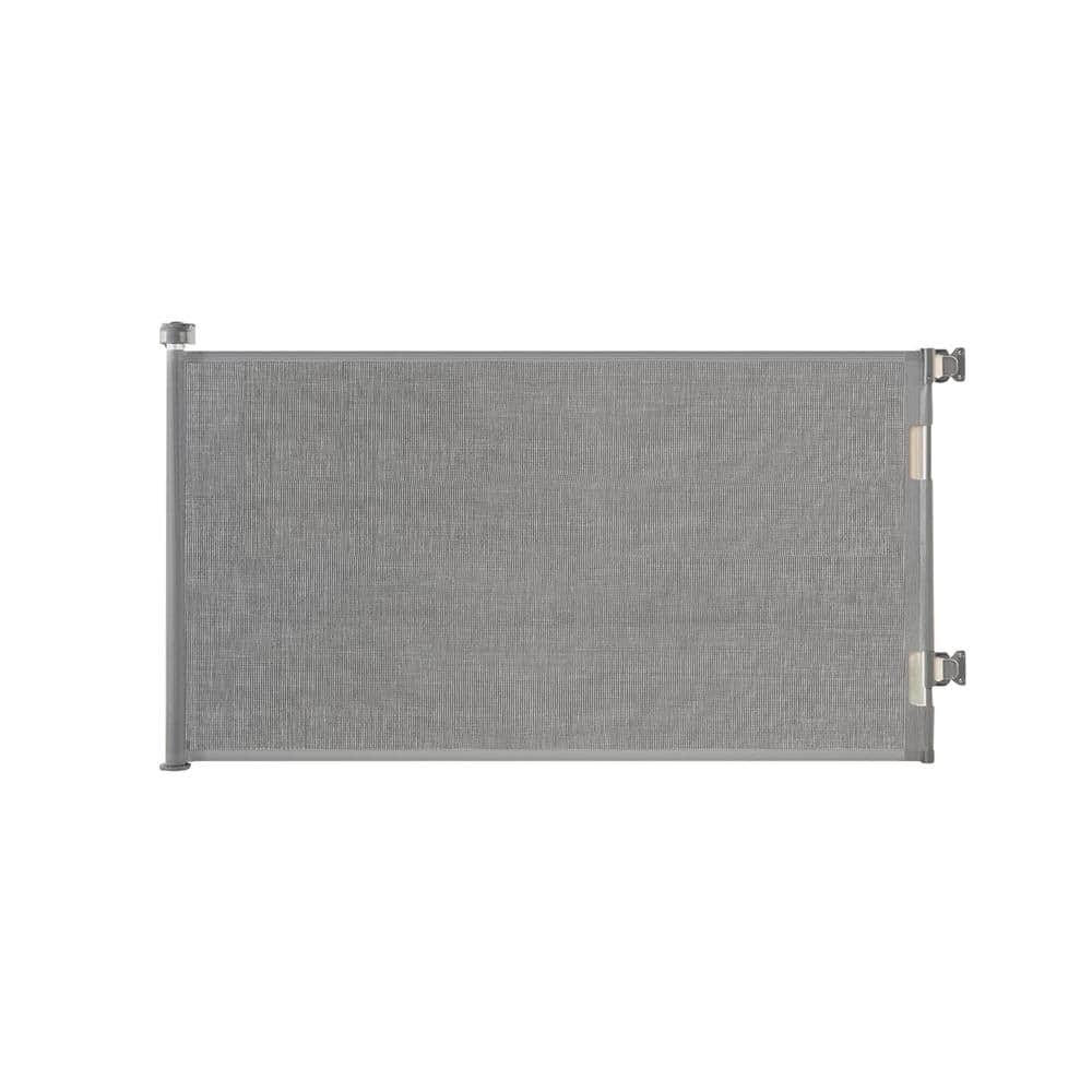 Gray 33 in. x 55 in. H PVC Retractable Baby Gates, Hardware Mounted Wide Me