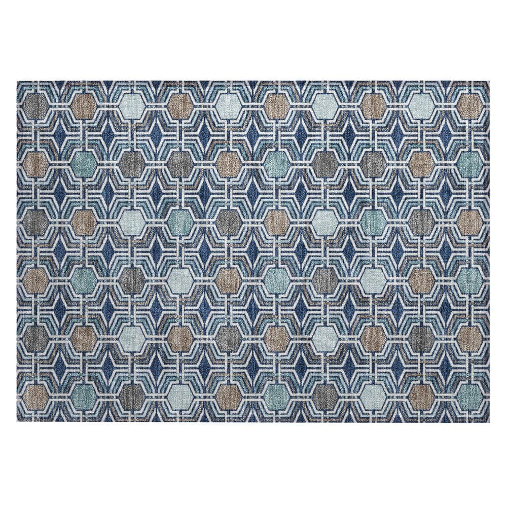 Chantille Machine Washable Indoor/Outdoor Abstract ACN3006 Navy 3 ft. x 4 ft. Area Rug price history on PriceWatchPro