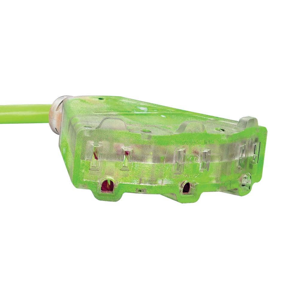 Flexzilla 50' Green Retractable Extension Cord Reel with Triple Tap Outlet