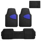 Blue Heavy Duty Liners Trimmable Touchdown Floor Mats - Universal Fit for Cars, SUVs, Vans and Trucks - Full Set