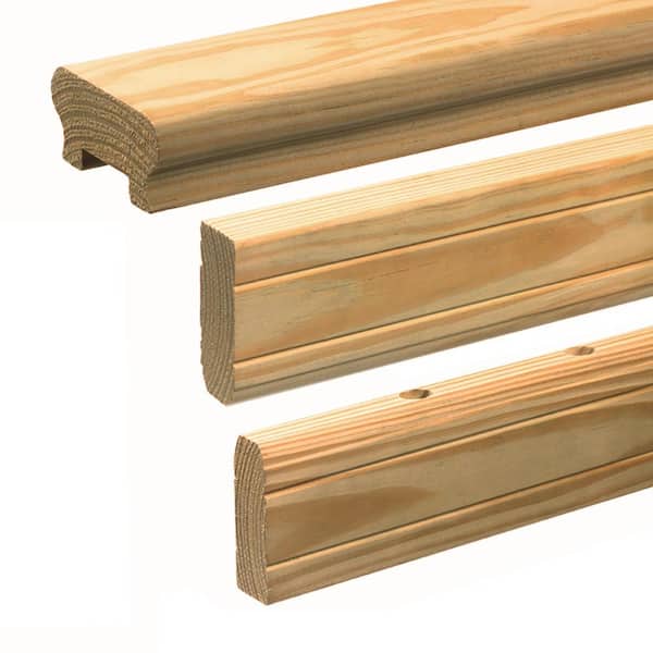 Unbranded 8 ft. x 36 in. Premium Pressure-Treated KDAT Southern Yellow Pine Dowelled Handrail Kit