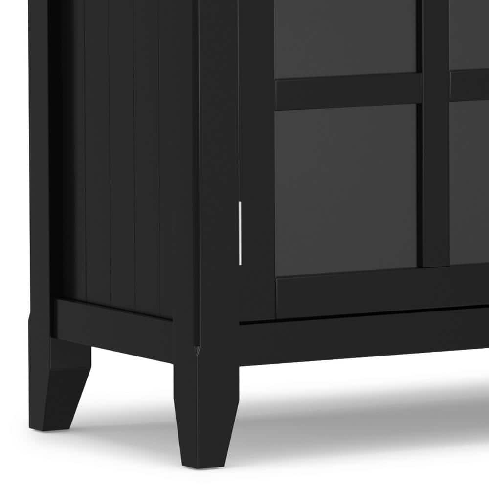 Acadian Black Solid Wood Storage Cabinet with Adjustable Shelves