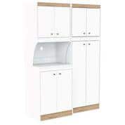 Ready to Assemble 47.2 in. W x 66.93 in. H x 14.49 in. D Kitchen Storage Utility Cabinet in White, Vienes Oak (2-Piece)