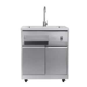 32 in. Stainless-Steel Sink for Outdoor Kitchen with Cabinet in