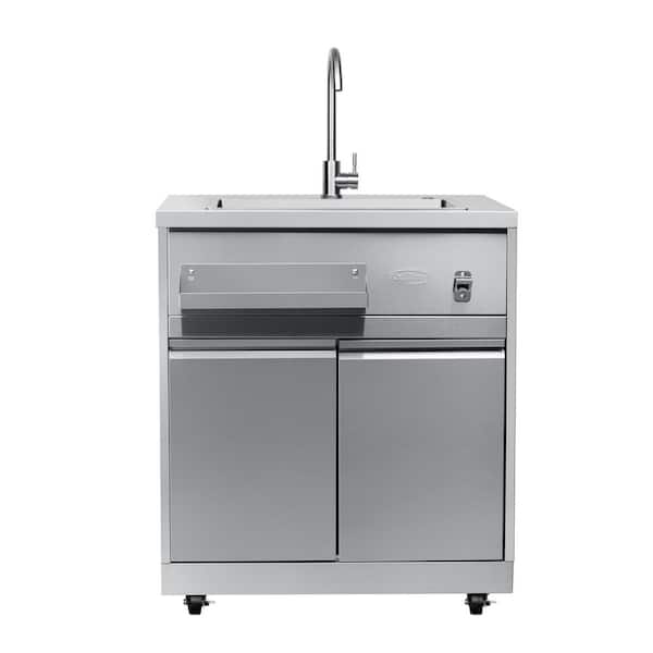 32 in. Stainless-Steel Sink for Outdoor Kitchen with Cabinet in