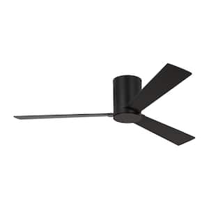 Rozzen 52 in. Modern Hugger Midnight Black Ceiling Fan with Black Blades, DC Motor and Remote Control
