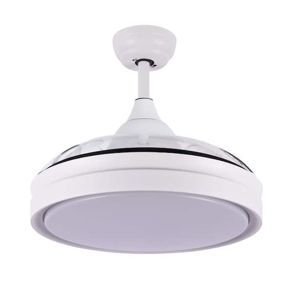 LED White Retractable Ceiling Fan 