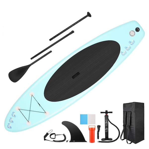 Unbranded iSUP Inflatable Stand Up Paddle Board with Bag and Accessories, Blue