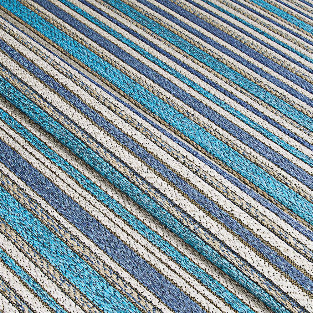 Cobalt and Teal Flat Woven Synthetic Area Rug 5' x 7'