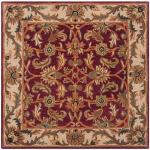 SAFAVIEH Heritage Black/Red 4 ft. x 4 ft. Square Border Area Rug HG953A ...