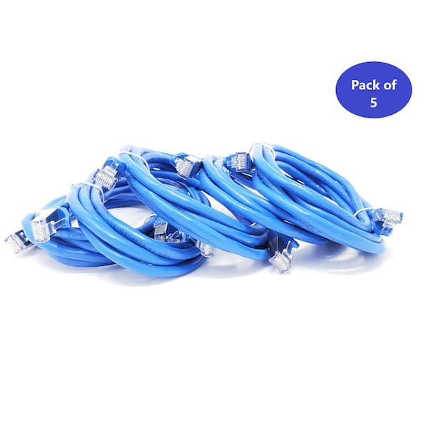 Micro Connectors, Inc 10 ft. CAT 7 SFTP 26AWG Double Shielded RJ45 Snagless  Ethernet Cable, Blue E11-010BL - The Home Depot
