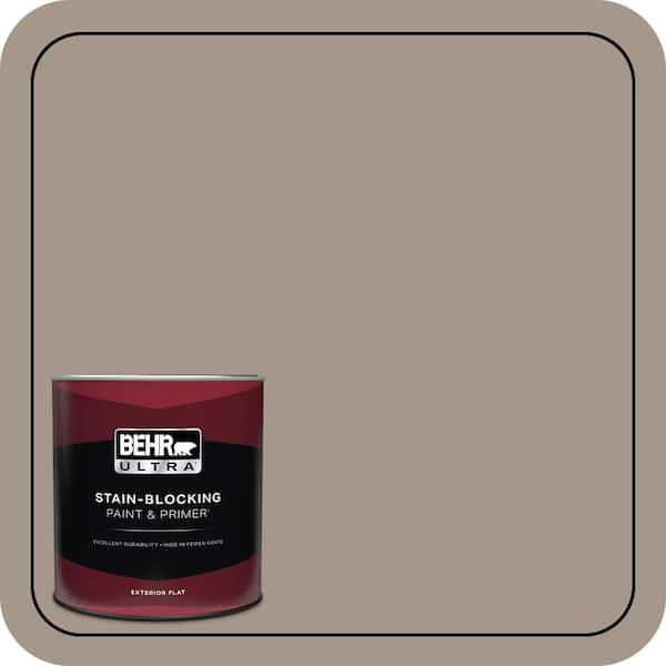 BEHR ULTRA 1 qt. #PPU5-07 Studio Taupe Flat Exterior Paint & Primer
