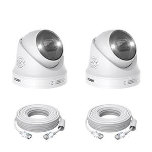 ZG2258A 4K 8MP PoE Wired IP Home Security Camera, 2 Outdoor Cameras with Spotlight, Only Work with Same Brand NVR
