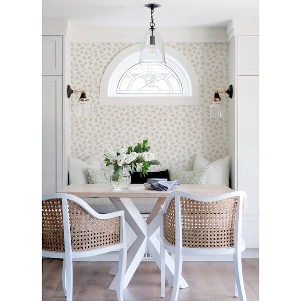 Sofiane Blush Botanical Trail Matte Pre-pasted Paper Wallpaper