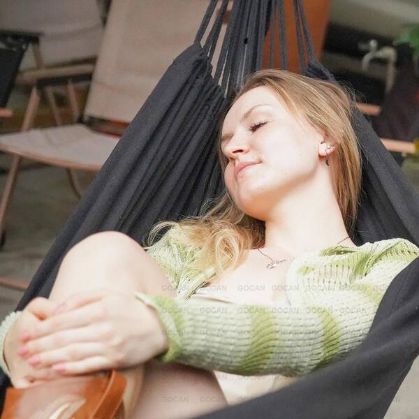 Angel Sar 11 ft. Black Double Hammock 2 Person Extra Large, Load