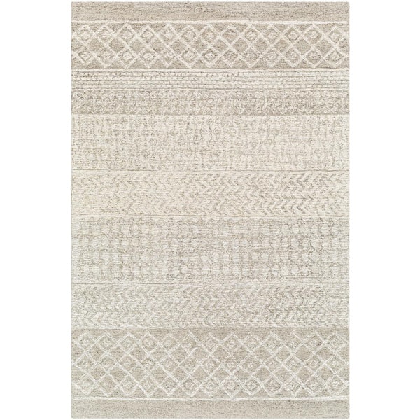 Livabliss Maroc Taupe Global 6 ft. x 9 ft. Hand-Made Indoor Area Rug