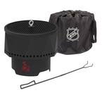 The Ridge NHL 15.7 in. x 12.5 in. Round Steel Wood Pellet Portable Fire Pit with Spark Screen, Poker - Ottawa Senators