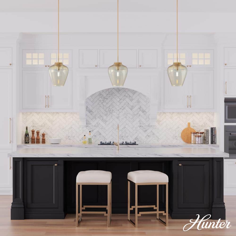 Alturas Gold Amber Iridescent Glass Globe Pendant Light