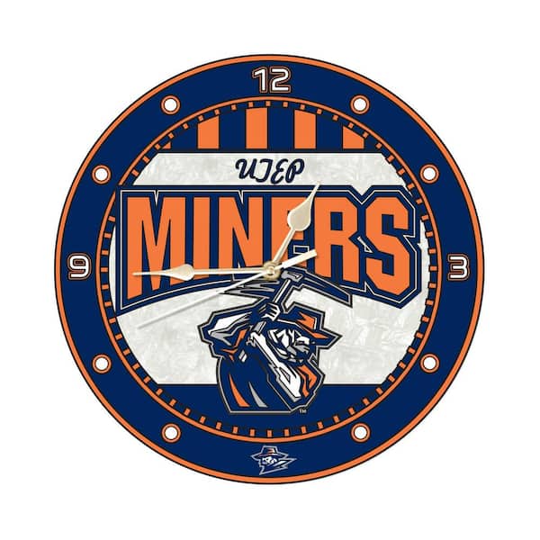 The Memory Company NCAA - 12 in. Tex ElPaso Art Glass Clock
