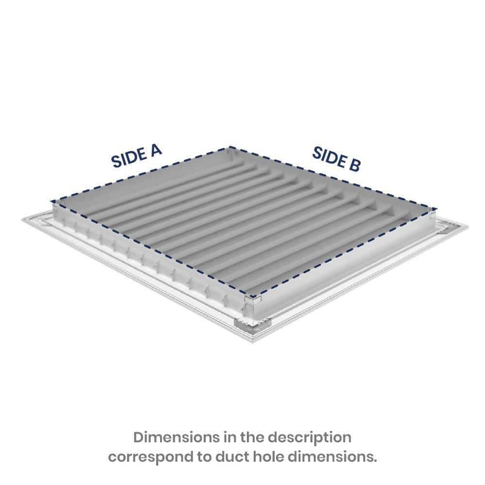 White Aluminum 14x6 Inch Ceiling Vent Grille