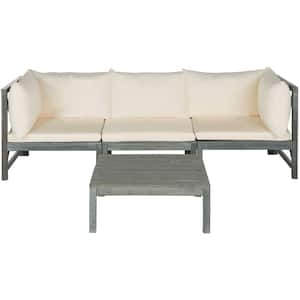 Lynwood Modular Ash Grey 2-Piece Outdoor Sectional Set with Beige Cushions