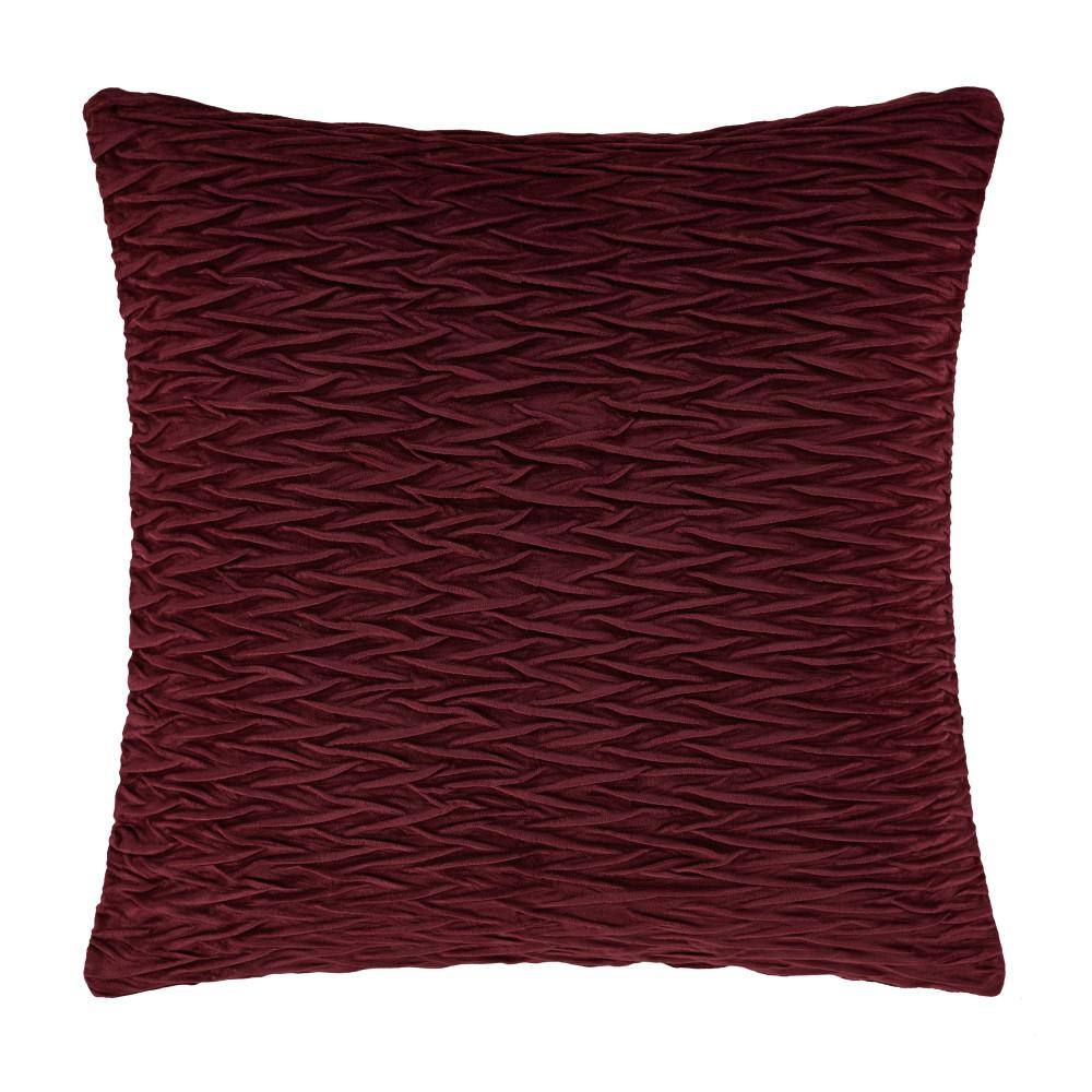 Maroon Textured Polyester Queen Decorative Throw Pillow