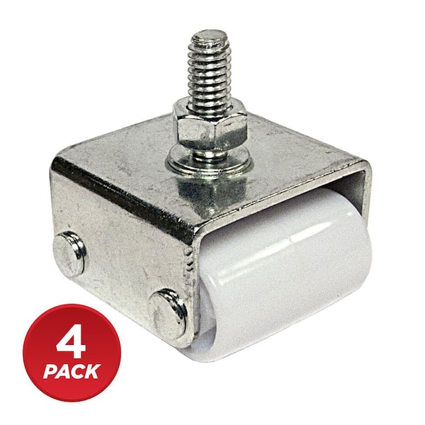 7/8 in. (22 mm) Zinc and White Fixed Stem Caster with 253 lb. Load Rating (4-Pack)