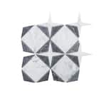 Century Star White 9 in. x 9 in. Geometic Honed Marble Wall and Floor Mosaic Tile (0.562 sq. ft./Each)