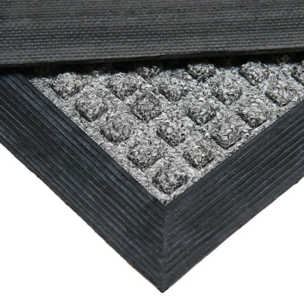 TMT Charcoal 36 in. x 42 in. Rubber Ribbed Door Mat 18279 - The