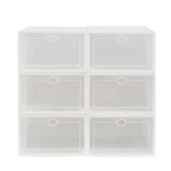 Karl home 36-Pair White Plastic Shoe Boxes