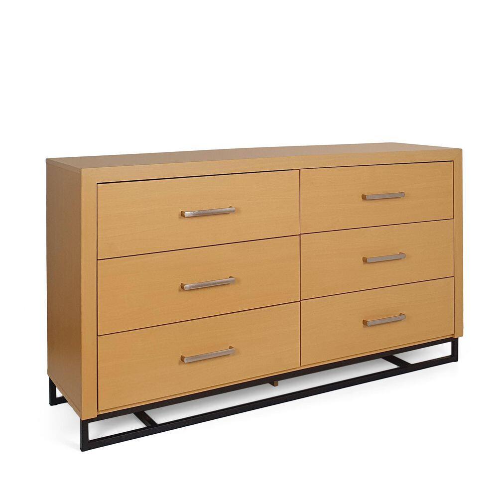 Noble House Cayuga 6Drawer Maple Double Dresser 109278 The Home Depot