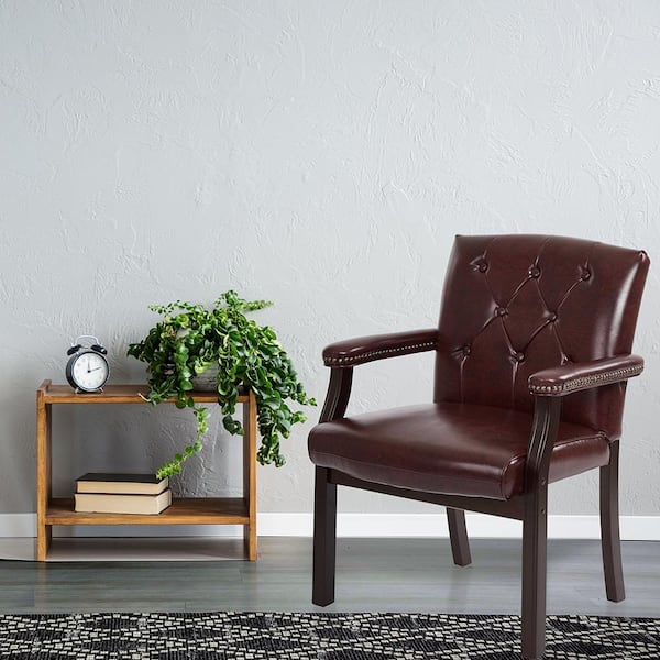 Oxblood Vinyl Visitor Office Chair