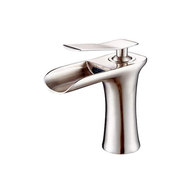 Staykiwi Single Handle Single Hole Bathroom Faucet in Brushed Nickel with Spot Resistant