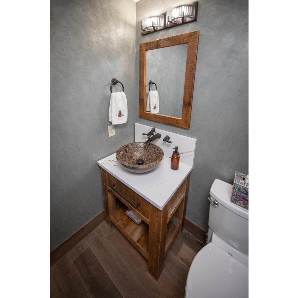 Dark Emperador Marble Circular Bathroom Vessel Sink