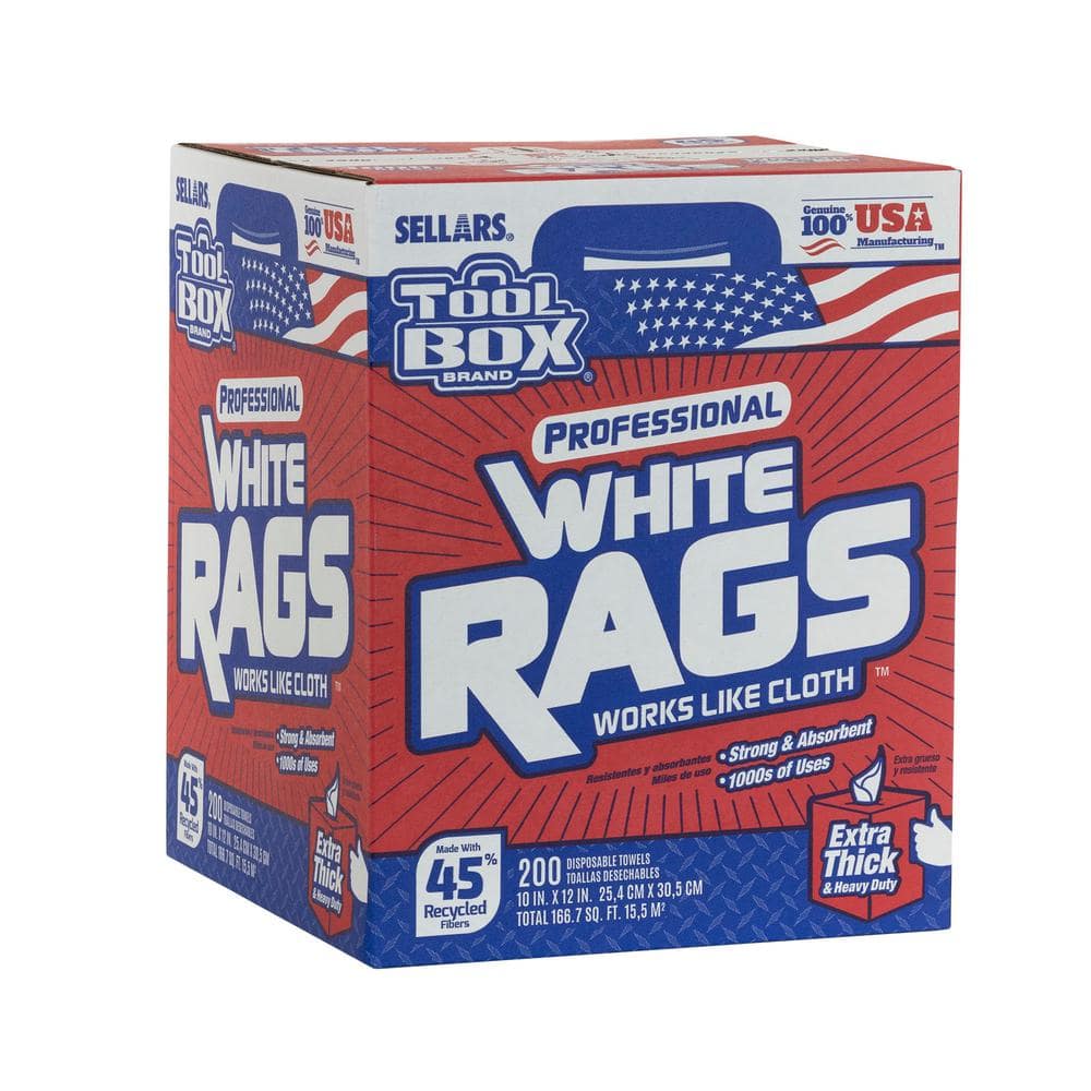 White Bar Hop Terry Rags - 50 lb. Box
