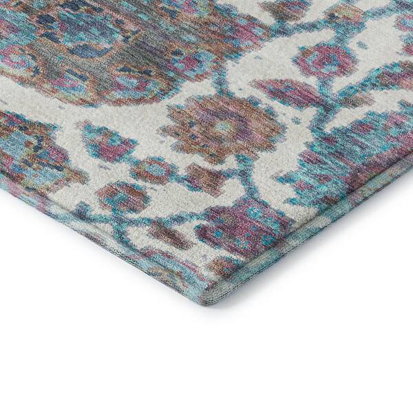 Mayfield Premium Machine Washable Abstract AMF2187 Teal 10 ft. x 14 ft. Area Rug