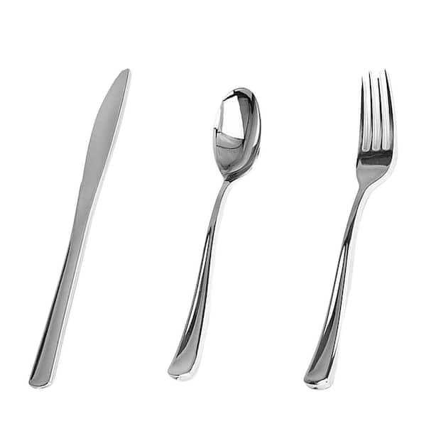 Silver Disposable Plastic Utensil Set (160 Per Case)