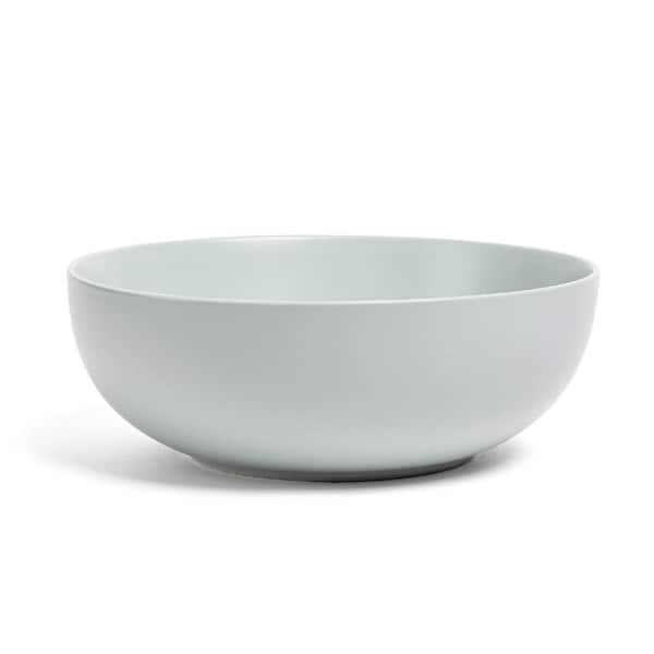 Coupe 10.3 in. 102.4 fl. oz. Semi-Matte Fog Blue Hand-Finished Stoneware Low Serving Bowl